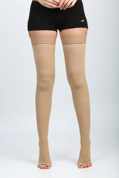 DUKAVAS Diz Üstü Çorabı Burnu Açık (ten Rengi) Ccl2 Orta Basınç