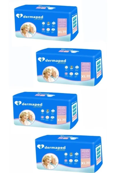 DERMAPED Bel Bantlı Xl 30'lu 4 Paket Hasta Bezi