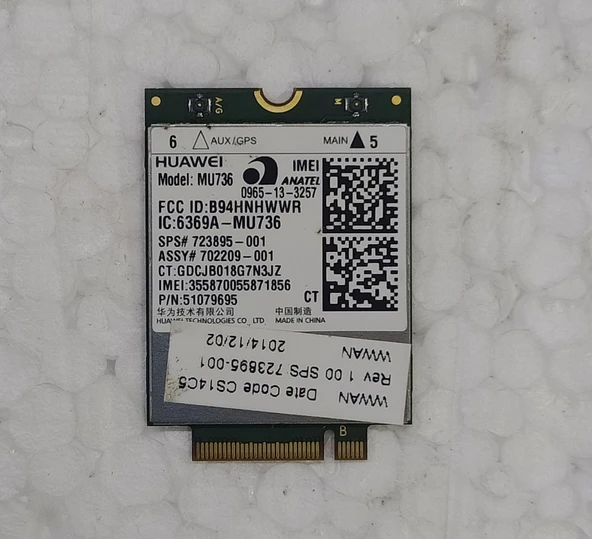Hp Elitebook 820 G1 Wifi Wireless Kart Mu736
