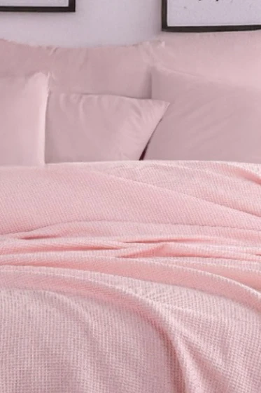 Upstyle Ecocel Pike Örtü Battal King 240x230cm Karde PudraPembe - Resim 2