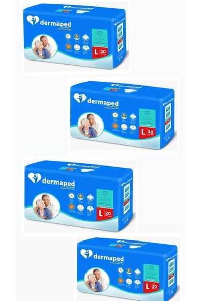 DERMAPED Bel Bantlı L 30'lu 4 Paket Hasta Bezi