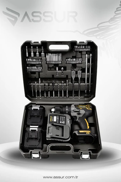 Assur 21V Çift Akülü Vidalama Darbeli Şarjlı Matkap - Resim 2