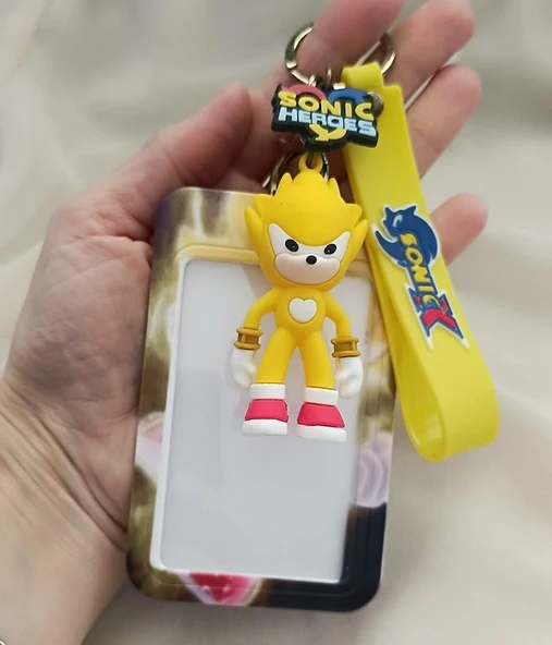 Anahtarlık Süper Sonic Kirpi Sarı Ve Kartlık Kartvizitlik Çanta Aksesuarı Oyuncak Karakter