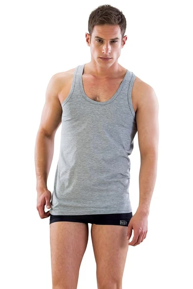 GRİ MI Emay 12210-R U Yaka Askılı Erkek Atlet Renkli - 2