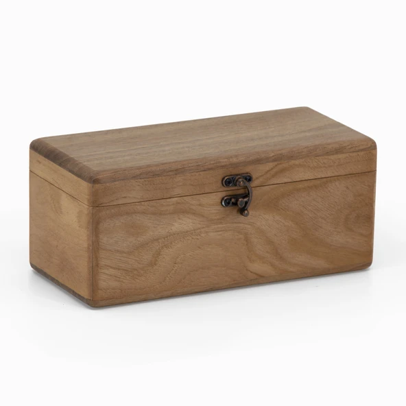 Woodsaka Kapaklı Ahşap Kalem Kutusu - Ceviz - 7