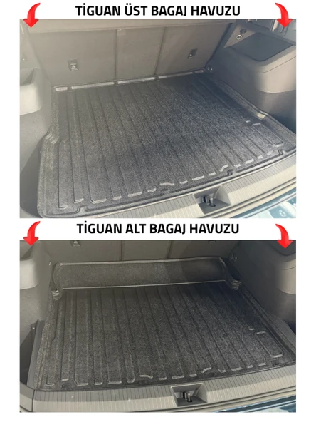 Sahler Volkswagen Tiguan 2024+ Uyumlu 4.5d Premium Havuzlu Paspas ve Liner Marka 3D ÜST Bagaj Havuzu - 5