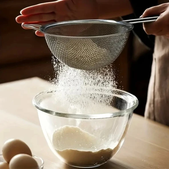 MyBru Paslanmaz Çelik Pratik 2'li Çay Süzgeci Sebze Un Süzgeç 10 14 Cm - 2