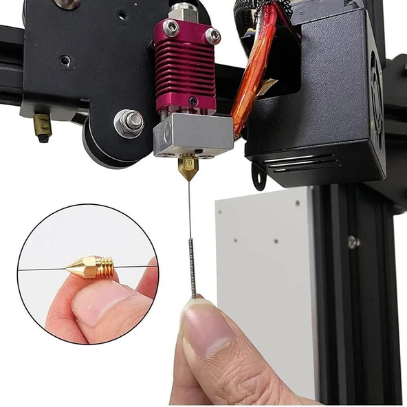 0.4mm Nozül Temizleme İğnesi 10 Adet 3D Yazıcı Nozzle Printer Crelity Ender 3 Ender 3 Pro Ender 3 V2 Anycubic Two Trees Bluer Sapphire Prusa - 3
