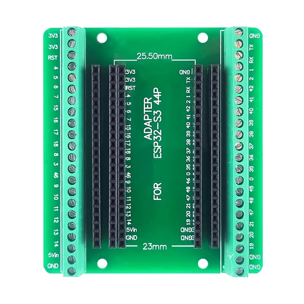 Esp32 Genişleme Kartı Klemens Soket Esp32-s3 44 pin Hızlı Prototipleme Kolay Bağlantı 25.5mm 23mm Pin Aralıklı Kit Uyumlu