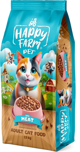 Happy Farm Etli Kedi Maması 15Kg - 2