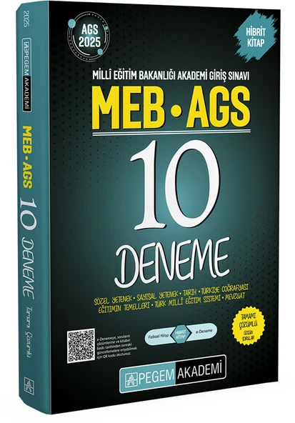 Pegem 2025 MEB-AGS 10 Deneme Çözümlü Pegem Akademi Yayınları