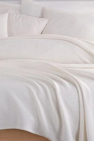 Upstyle Ecocel Pike Örtü Battal MegaKing 260x230cm Karde Krem - Resim 3