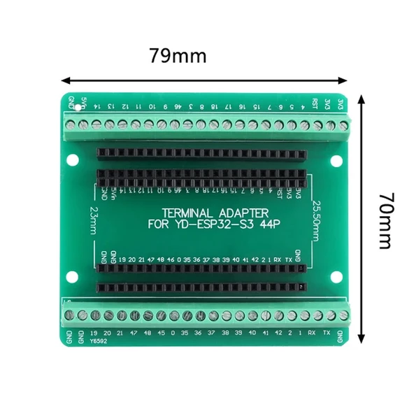 Esp32 Genişleme Kartı Klemens Soket Esp32-s3 44 pin Hızlı Prototipleme Kolay Bağlantı 25.5mm 23mm Pin Aralıklı Kit Uyumlu - 5
