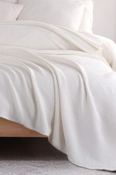 Upstyle Ecocel Pike Örtü Battal MegaKing 260x230cm Karde Krem - Resim 2