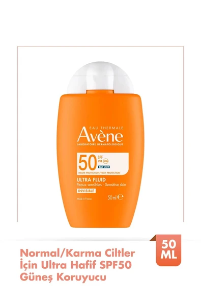 Avene Ultra Fluid Invisible SPF50 Normal ve Karma  Ciltler İçin Çok Yüksek Korumalı Güneş Kremi