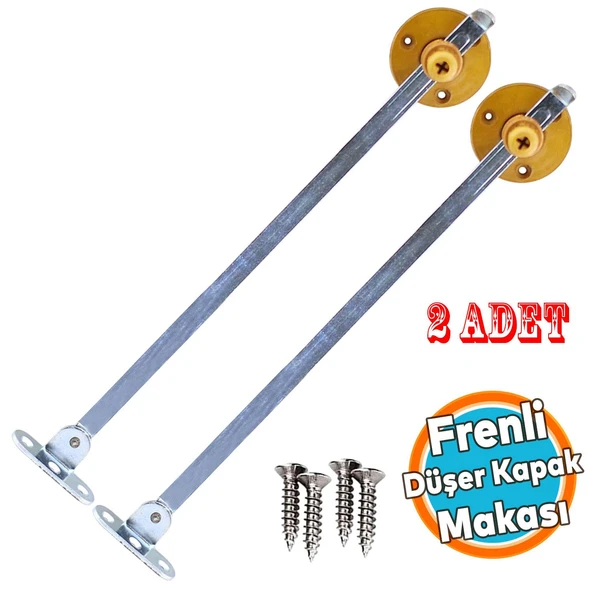 Düşer Kapak Makası Frenli Dolap Çekmece Metal 25 Cm Sessiz Açma Kapama Amortisör Piston Bar 2 Adet