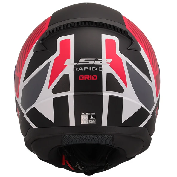 Ls2 Rapıd 2 Grıd Mat Beyaz-Kırmızı Kask 3Xl - 4