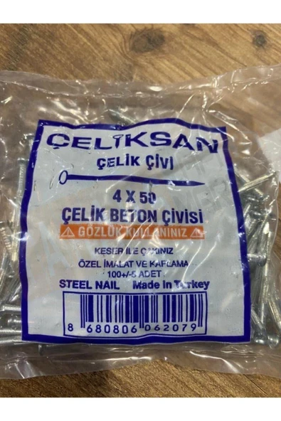 Çeliksan Çelik Beton Çivisi 100 Adet 4x50 Mm. Çelikbeton858 - 1