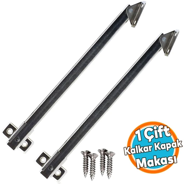 Kalkar Kapak Makası Dolap Çekmece Metal 25 Cm Sessiz Açma Kapama Amortisör Piston 1 Çift