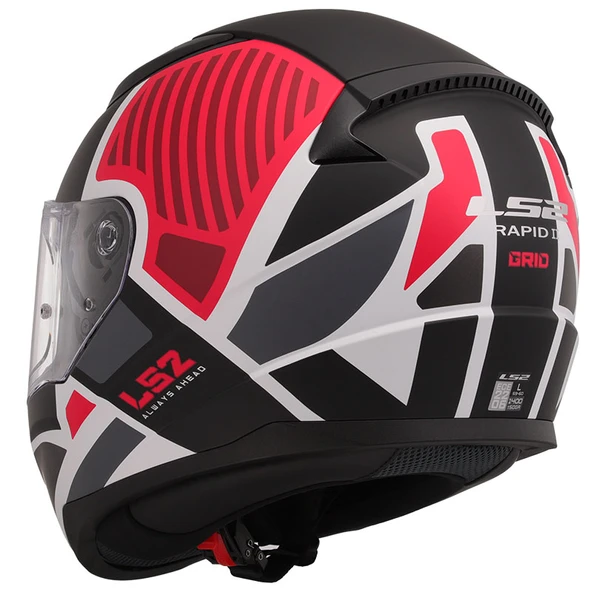 Ls2 Rapıd 2 Grıd Mat Beyaz-Kırmızı Kask Xl - 3
