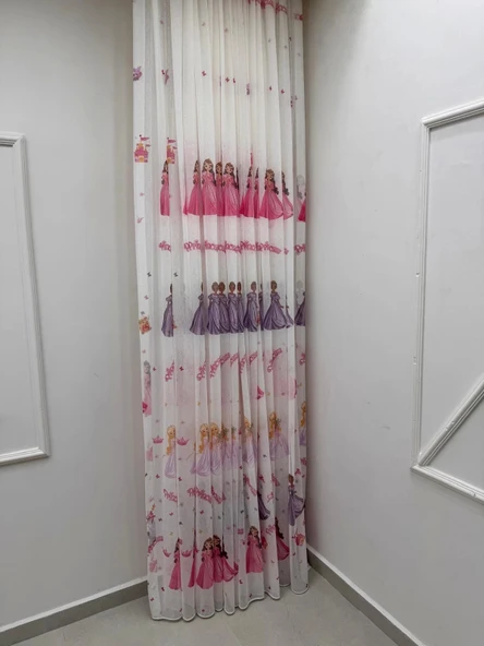 NİVEMESHOME HYL00009.801 KRDT204096 PRENSES ÇOCUK ODASI 1/2.5 PİLE TÜL PERDE APM - 3