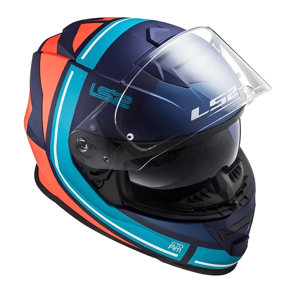 Ls2 Storm 2 Slant Mat Mavi-Turuncu Kask Xxl - 3