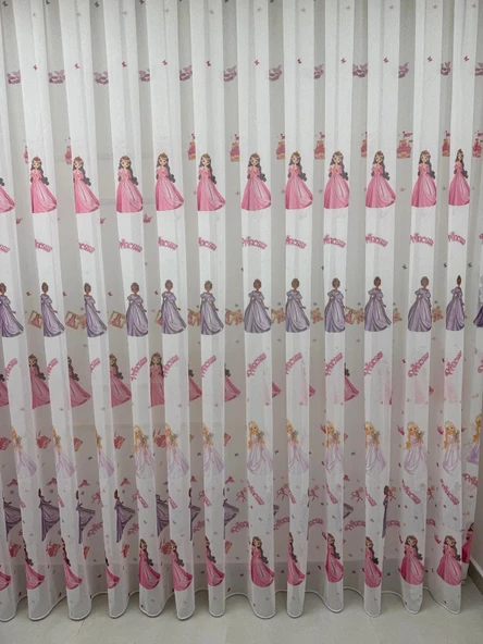 NİVEMESHOME HYL00009.801 KRDT204096 PRENSES ÇOCUK ODASI 1/2.5 PİLE TÜL PERDE APM