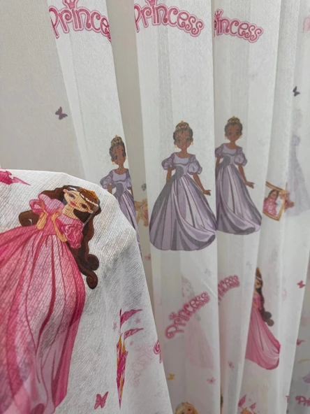 NİVEMESHOME HYL00009.801 KRDT204096 PRENSES ÇOCUK ODASI 1/2.5 PİLE TÜL PERDE APM - 11