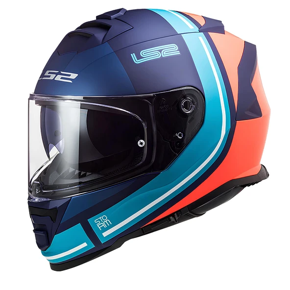 Ls2 Storm 2 Slant Mat Mavi-Turuncu Kask Xxl