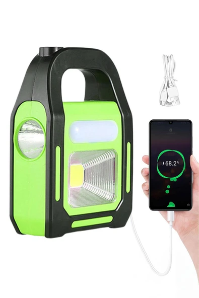 HB-9707A-1 3 Kademeli USB Çıkışlı Şarjlı Solar Lamba
