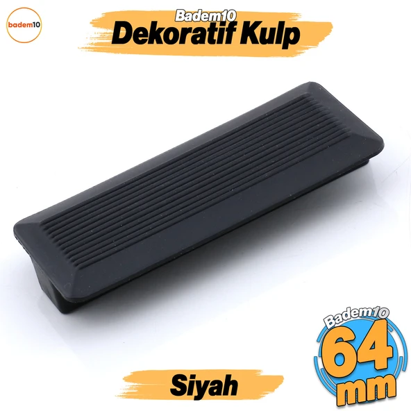 Elit Siyah Plastik Kulp 64 mm Mutfak Mobilya Çekmece Mutfak Dolap Dolabı Kulpları Kapak Kulbu 6.4 cm