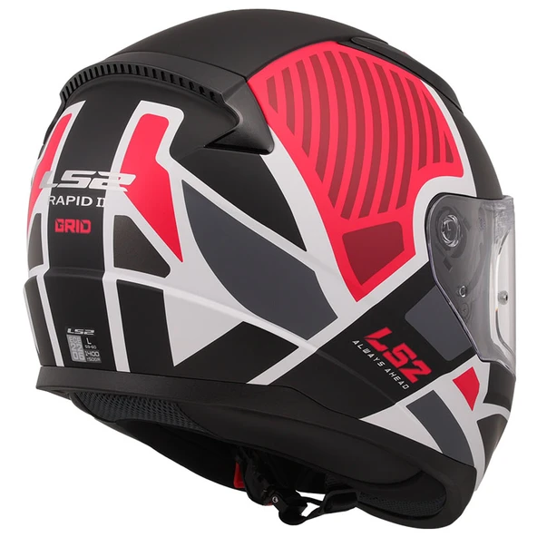 Ls2 Rapıd 2 Grıd Mat Beyaz-Kırmızı Kask Xxl - 5