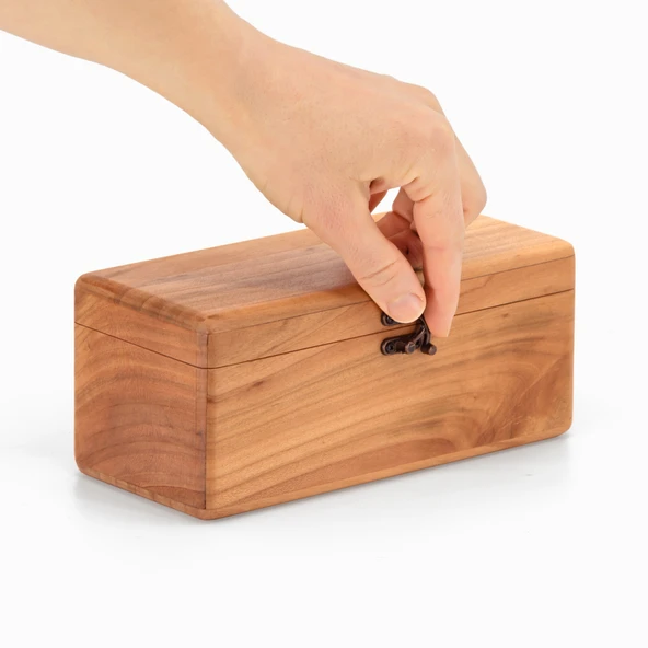 Woodsaka Kapaklı  Ahşap Kalem Kutusu - Kiraz - 4