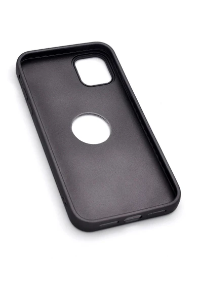 iPhone 14 Pro Uyumlu Deri Görünümlü Sert Kapak Kılıf Gri - 6