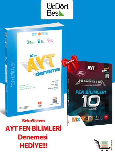 345-AYT Fen Bilimleri 10'Lu Deneme 2025 Model Fen Bilimleri Deneme Hediyeli