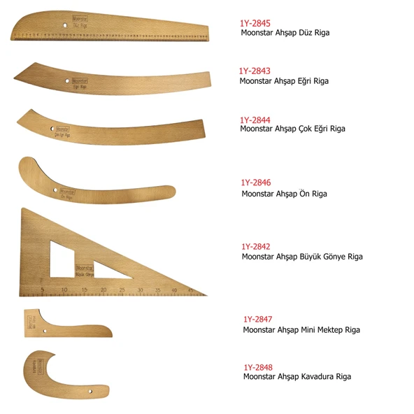 Ahşap Riga Cetvel Takım (7 Parça) - 2