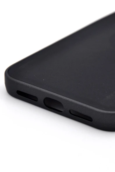 iPhone 15 Pro Max Uyumlu Deri Görünümlü Sert Kapak Kılıf Siyah - Resim 5