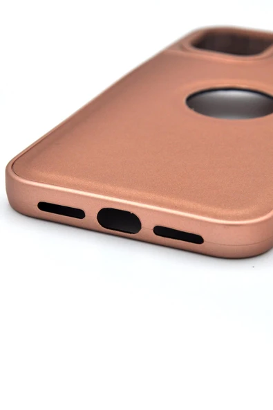 iPhone 13 Pro Uyumlu Deri Görünümlü Sert Kapak Kılıf Taba Kum Beji - Resim 5