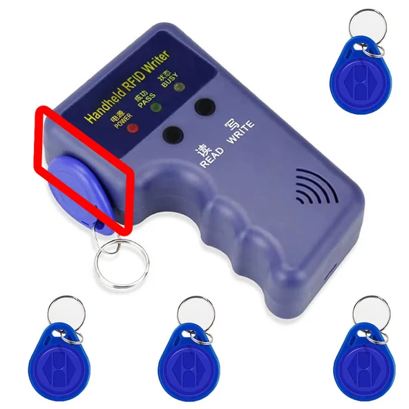 125Khz El Tip Okuyucu Yazıcı Kopyalayıcı 5 Adet ID Değişebilir 125khz Anahtarlık Manyetik Kart Anahtarlık Etike Personel Takip Kapı Giriş Kontrol Sayaç Proximity - Resim 2