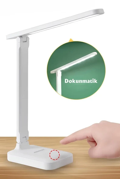 Şarjlı Masa ve Gece Lambası 3 Farklı Işık Rengi Kitap Okuma Lambası 1000 mAh Batarya - 2