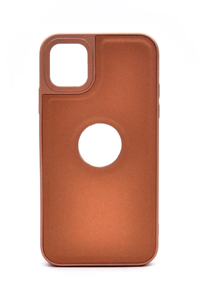 iPhone 14 Pro Uyumlu Deri Görünümlü Sert Kapak Kılıf Taba Kum Beji ürün görseli