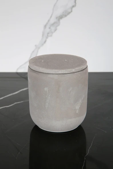 Mermer Desenli Beton Pamukluk Kapaklı Kutu Dekoratif Kutu - 2