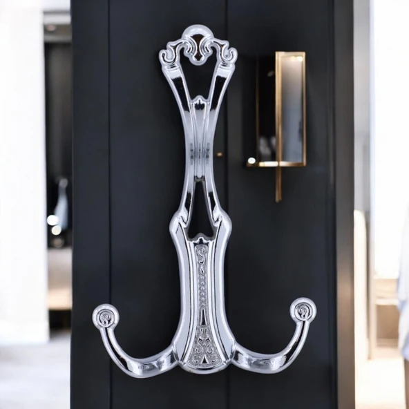 Sultan Portmanto Askı Gümüş Krom Vestiyer Dolap Askılık Askılığı Duvar Banyo Mutfak Elbise Askısı - Resim 4