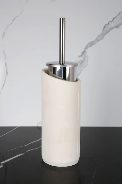 2 Parça Dekoratif Beton Tuvalet Fırçası Metal Wc Fırçalığı - 3