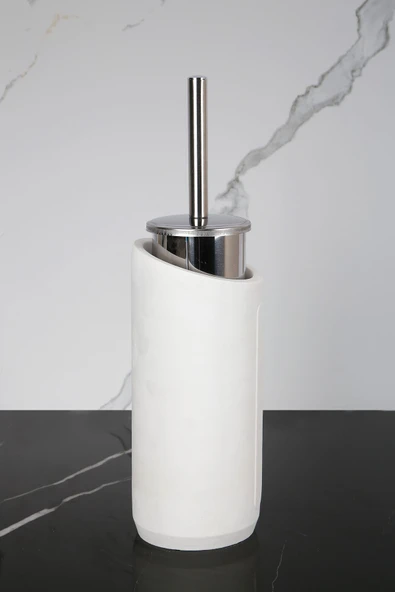 2 Parça Dekoratif Beton Tuvalet Fırçası Metal Wc Fırçalığı - 3