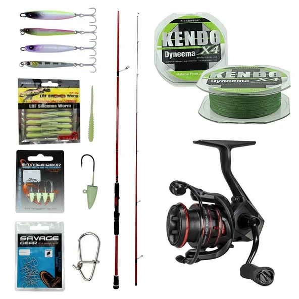 YekOutdoor Okuma Profesyonel LRF Seti Okuma Red Spin 7'0'' 2.12 cm 1-12 gr 2 Parça&Okuma Ceymar HD CHD-1000A 7+1BB Olta Makinesi