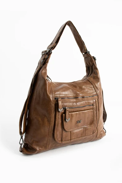 571 collections Suni Deri Sırt Çantası Taba (Model: 571-13-13M) - Resim 4