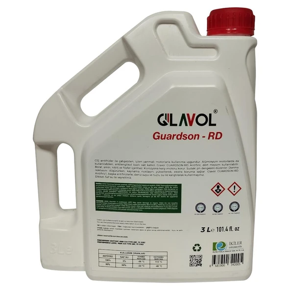 Glavol Guardson -RD Kırmızı Antifriz 3 Lt -56 Derece - 3