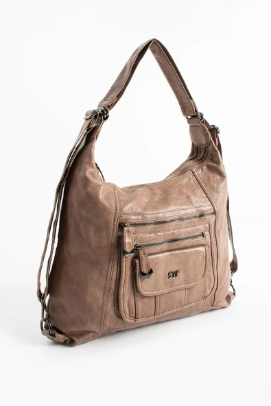 571 collections Suni Deri Sırt Çantası Vizon (Model: 571-13-13M) - Resim 4