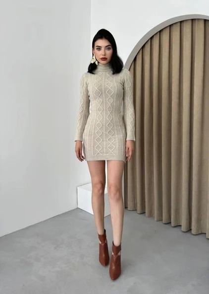 Livorna Boğazlı Mini Elbise - Resim 3